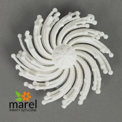 Gwiazda spirala biała brokat